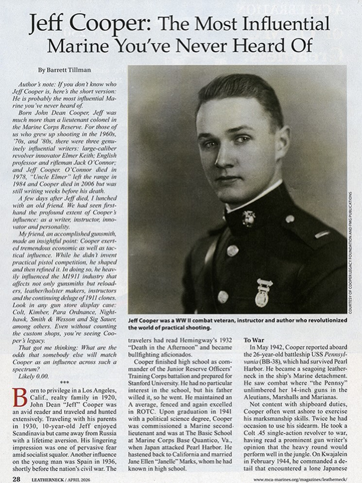 Jump on over to our website to read this great article from Leatherneck Magazine. Jeffcooperfoundation.org