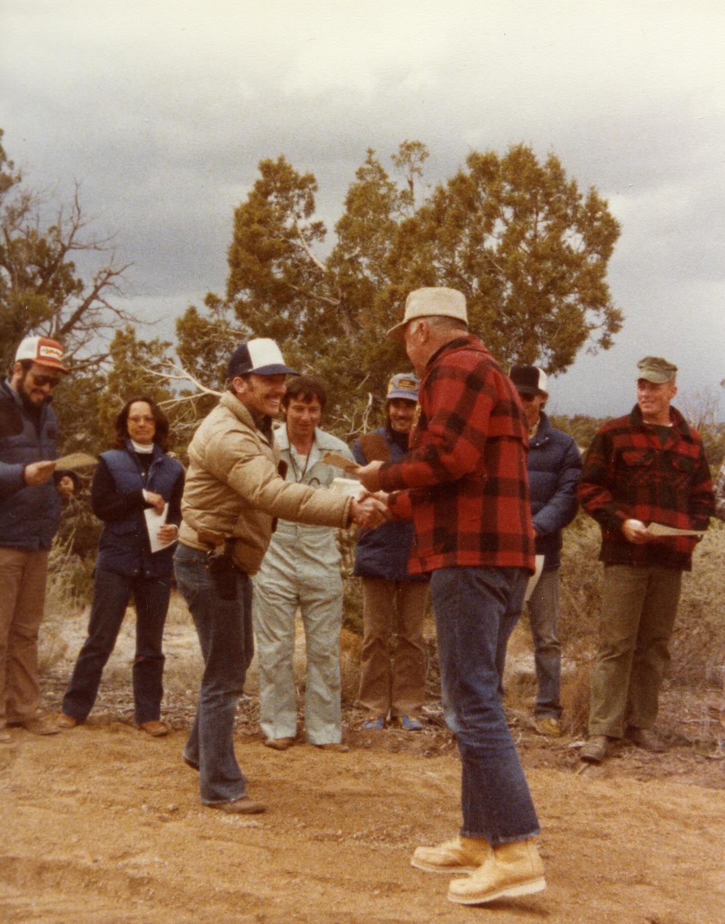 Colonel Cooper handing out class certificates in the early days of #Gunsite