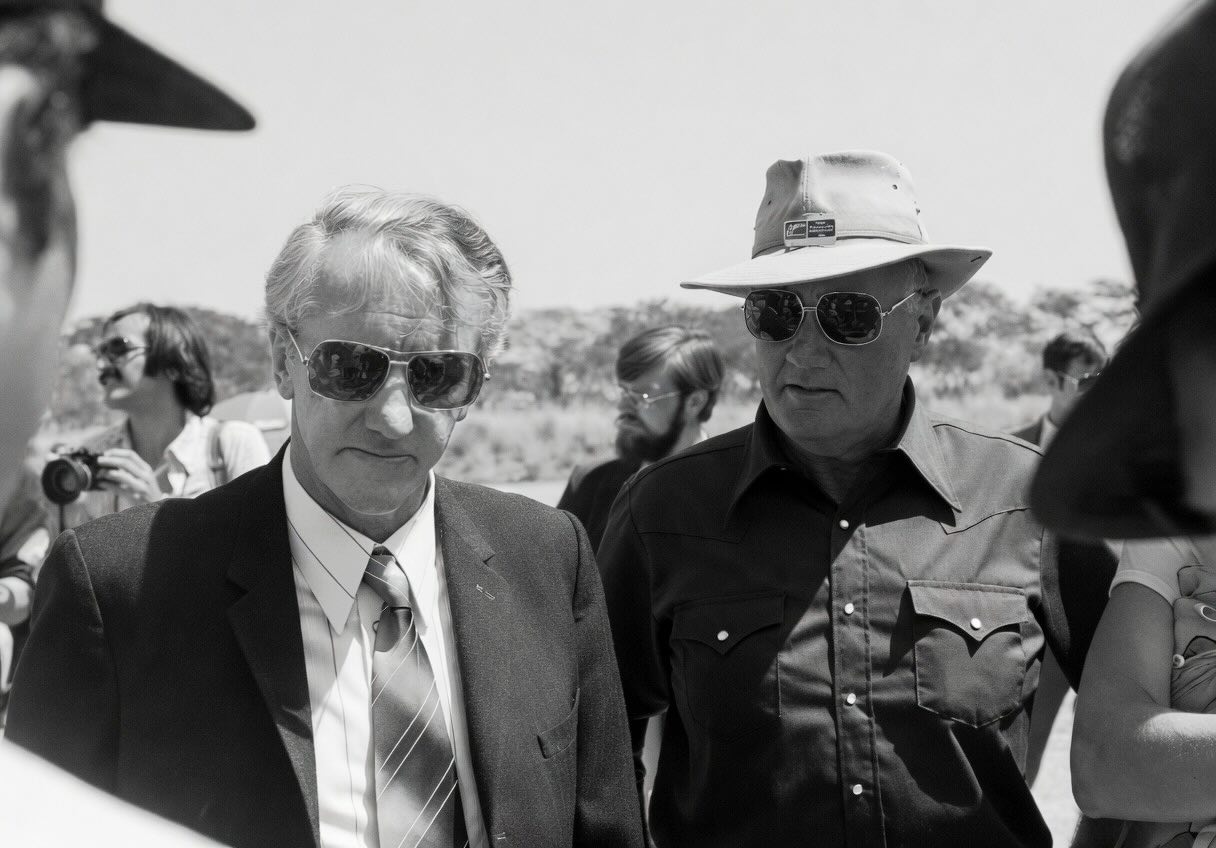 Ian Smith & Jeff Cooper.  Rhodesia, 1977.