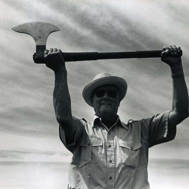 The Guru having a little fun with a #battleaxe  #jeffcooper #jeffcooperlegacyfoundation