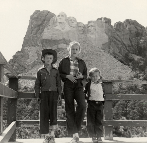 The girls at Mt. Rushmore.