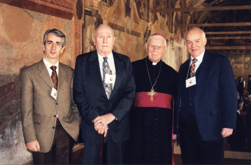 From left to right: Francesco Possenti, Jeff, Archbishop Pereira and John Michael Snyder.